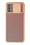 Samsung Galaxy A02S Kılıf Palm Buzlu Kamera Sürgülü Silikon - Pembe