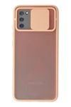 Samsung Galaxy A02S Kılıf Palm Buzlu Kamera Sürgülü Silikon - Pembe