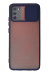 Samsung Galaxy A02S Kılıf Palm Buzlu Kamera Sürgülü Silikon - Lacivert