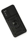 Samsung Galaxy A02S Kılıf Pars Lens Yüzüklü Silikon - Siyah
