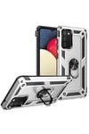 Samsung Galaxy A02S Kılıf Sofya Yüzüklü Silikon Kapak - Gümüş