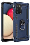 Samsung Galaxy A02S Kılıf Sofya Yüzüklü Silikon Kapak - Lacivert