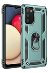 Samsung Galaxy A02S Kılıf Sofya Yüzüklü Silikon Kapak - Yeşil