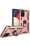 Samsung Galaxy A02S Kılıf Sofya Yüzüklü Silikon Kapak - Rose