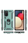 Samsung Galaxy A02S Kılıf Sofya Yüzüklü Silikon Kapak - Yeşil
