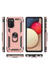 Samsung Galaxy A02S Kılıf Sofya Yüzüklü Silikon Kapak - Rose