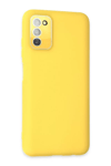 Samsung Galaxy A03S Kılıf Lansman Glass Kapak - Sarı