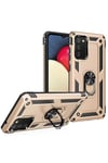 Samsung Galaxy A03S Kılıf Sofya Yüzüklü Silikon Kapak - Gold