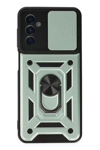 Samsung Galaxy A04S Kılıf Pars Lens Yüzüklü Silikon - Yeşil