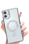 Samsung Galaxy A06 Joke Simli Magneticsafe Kılıf - Gümüş
