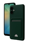 Samsung Galaxy A07 4G Kelvin Kartvizitli Silikon - Koyu Yeşil