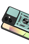Samsung Galaxy A07 4G Pars Lens Yüzüklü Silikon - Yeşil