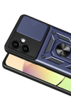 Samsung Galaxy A07 4G Pars Lens Yüzüklü Silikon - Lacivert