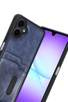 Samsung Galaxy A07 4G Sara Kartvizitli Deri Kılıf - Lacivert