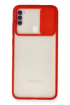 Samsung Galaxy A11 Kılıf Palm Buzlu Kamera Sürgülü Silikon - Kırmızı