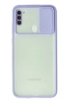Samsung Galaxy A11 Kılıf Palm Buzlu Kamera Sürgülü Silikon - Lila