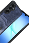 Samsung Galaxy A17 5G Sara Kartvizitli Deri Kılıf - Lacivert