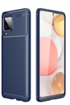 Samsung Galaxy A22 Kılıf Auto Focus Karbon Kapak - Lacivert