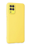 Samsung Galaxy A22 Kılıf Lansman Glass Kapak - Sarı
