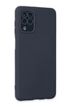 Samsung Galaxy A22 Kılıf Lansman Glass Kapak - Lacivert