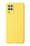Samsung Galaxy A22 Kılıf Lansman Glass Kapak - Sarı