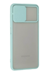 Samsung Galaxy A22 Kılıf Palm Buzlu Kamera Sürgülü Silikon - Turkuaz