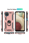 Samsung Galaxy A22 Kılıf Sofya Yüzüklü Silikon Kapak - Rose