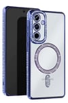 Samsung Galaxy A26 Joke Simli Magneticsafe Kılıf - Mavi