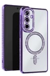 Samsung Galaxy A35 5G Joke Simli Magneticsafe Kılıf - Derin Mor