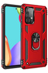 Samsung Galaxy A52 Kılıf Sofya Yüzüklü Silikon Kapak - Kırmızı
