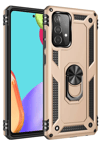 Samsung Galaxy A52 Kılıf Sofya Yüzüklü Silikon Kapak - Gold