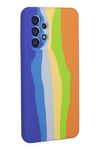 Samsung Galaxy A53 5G Kılıf Ebruli Lansman Silikon - Mavi-Turuncu