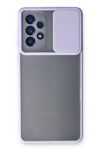 Samsung Galaxy A53 5G Kılıf Palm Buzlu Kamera Sürgülü Silikon - Lila