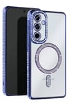 Samsung Galaxy A56 Joke Simli Magneticsafe Kılıf - Mavi