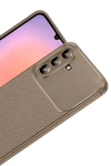 Samsung Galaxy A56 Kılıf Auto Focus Karbon Kapak - Kahverengi