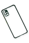 Samsung Galaxy A71 Kılıf Miami Şeffaf Silikon - Koyu Yeşil
