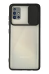 Samsung Galaxy A71 Kılıf Palm Buzlu Kamera Sürgülü Silikon - Siyah