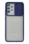 Samsung Galaxy A72 Kılıf Palm Buzlu Kamera Sürgülü Silikon - Lacivert