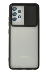 Samsung Galaxy A72 Kılıf Palm Buzlu Kamera Sürgülü Silikon - Siyah