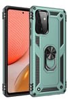 Samsung Galaxy A72 Kılıf Sofya Yüzüklü Silikon Kapak - Yeşil