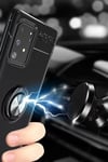 Samsung Galaxy A91 / S10 Lite Kılıf Range Yüzüklü Silikon - Siyah-Kırmızı