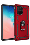 Samsung Galaxy A91 / S10 Lite Kılıf Sofya Yüzüklü Silikon Kapak - Kırmızı
