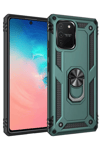 Samsung Galaxy A91 / S10 Lite Kılıf Sofya Yüzüklü Silikon Kapak - Yeşil