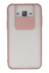 Samsung Galaxy J7 Kılıf Palm Buzlu Kamera Sürgülü Silikon - Pembe