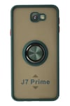 Samsung Galaxy J7 Prime Kılıf Montreal Yüzüklü Silikon Kapak - Yeşil
