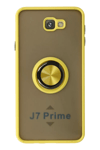 Samsung Galaxy J7 Prime Kılıf Montreal Yüzüklü Silikon Kapak - Sarı