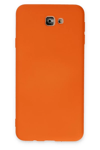 Samsung Galaxy J7 Prime Kılıf Nano içi Kadife Silikon - Turuncu