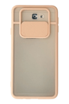 Samsung Galaxy J7 Prime Kılıf Palm Buzlu Kamera Sürgülü Silikon - Pembe