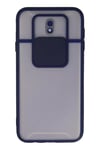 Samsung Galaxy J7 Pro / J730 Kılıf Palm Buzlu Kamera Sürgülü Silikon - Lacivert