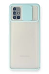 Samsung Galaxy M51 Kılıf Palm Buzlu Kamera Sürgülü Silikon - Turkuaz